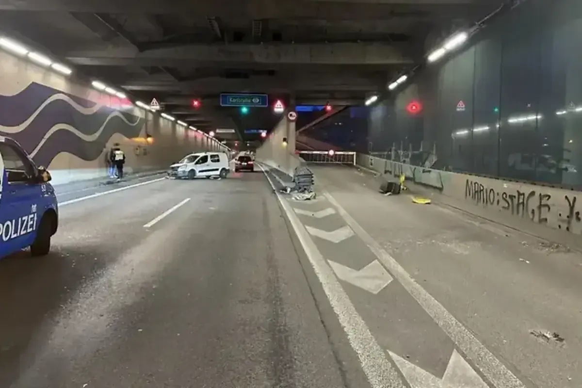 Alkoholisiert im Autobahntunnel der Dreirosenbrücke Unfall verursacht