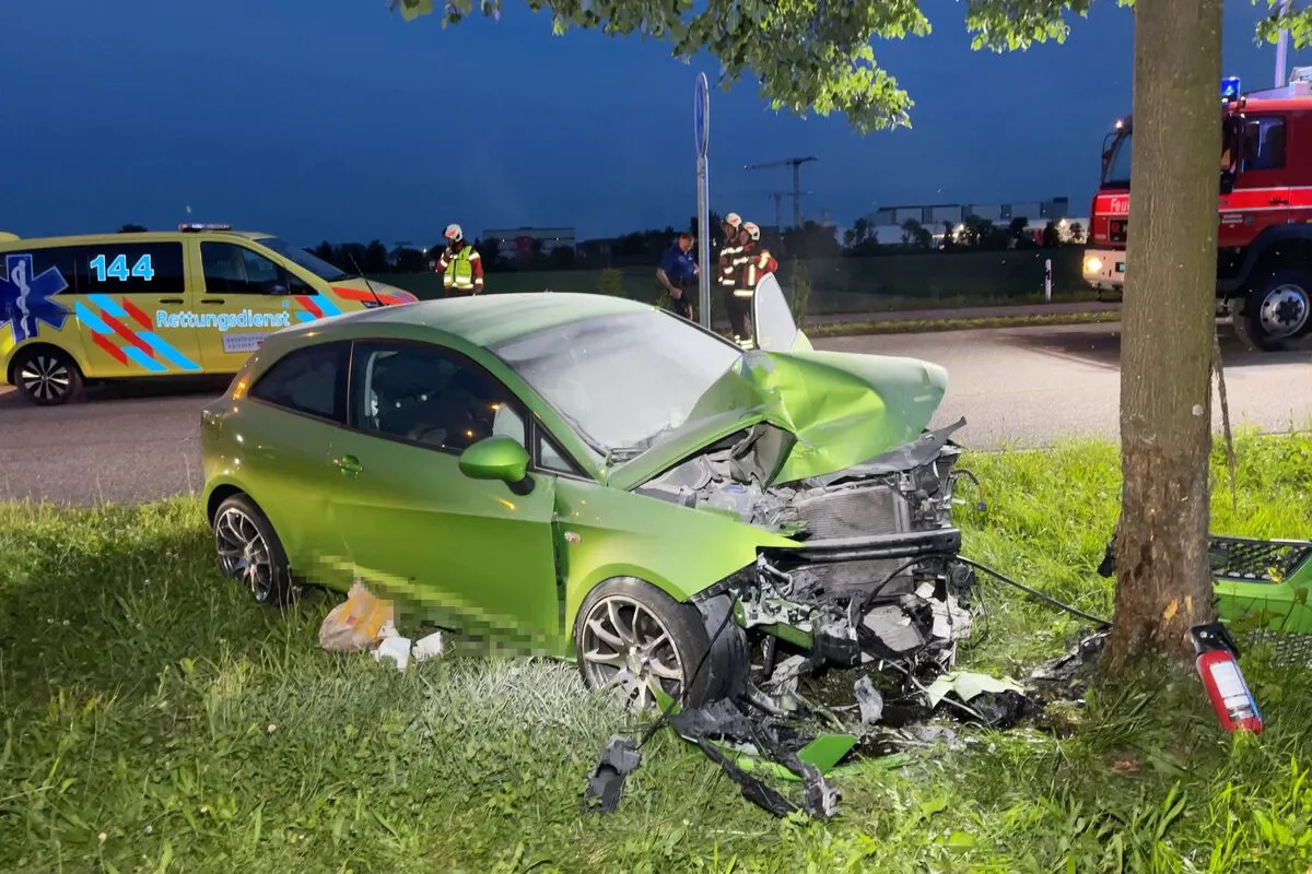 Oberbuchsiten SO - Frontal mit einem Baum kollidiert
