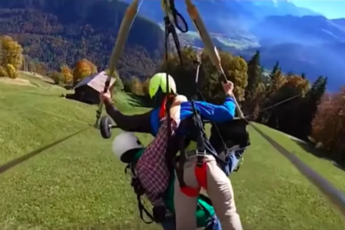 Interlaken BE - Tourist bei Deltasegler-Flug in Todesangst