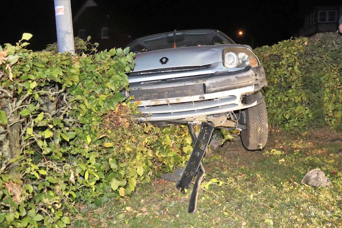 Willebadessen-Peckelsheim - Auto bleibt in Hecke stecken