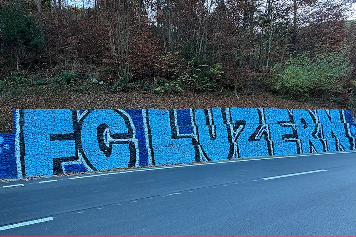 Melchtal OW – Grosses FC Luzern Graffiti gesprüht