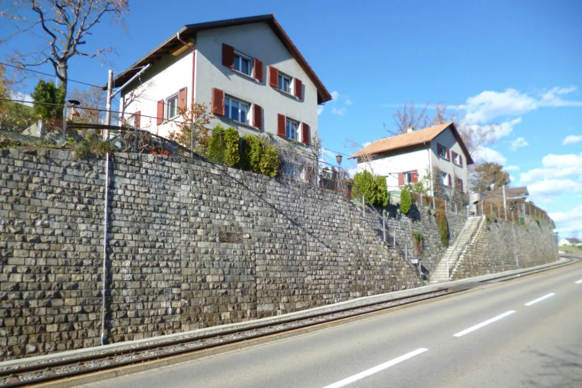Speicher AR - Sanierung der Natursteinmauer 