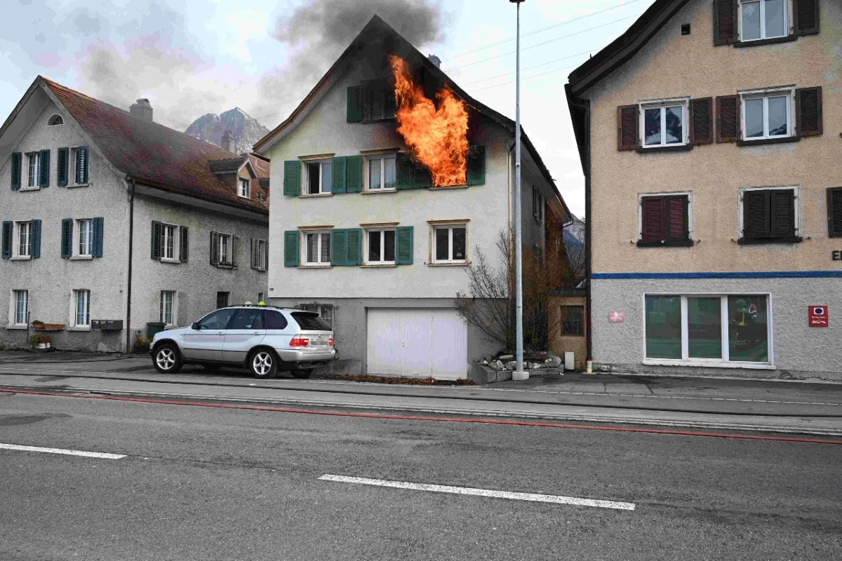  Trübbach SG - Brand in Einfamilienhaus 