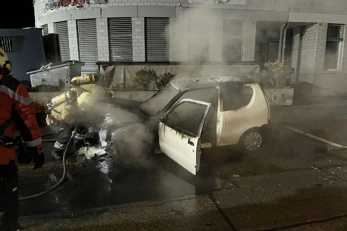 Muttenz BL - Totalschaden nach Fahrzeugbrand