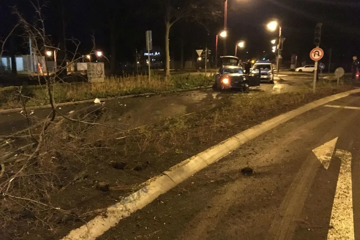 Erfurt - Betrunkener und zu schneller Audifahrer fällte einen Baum
