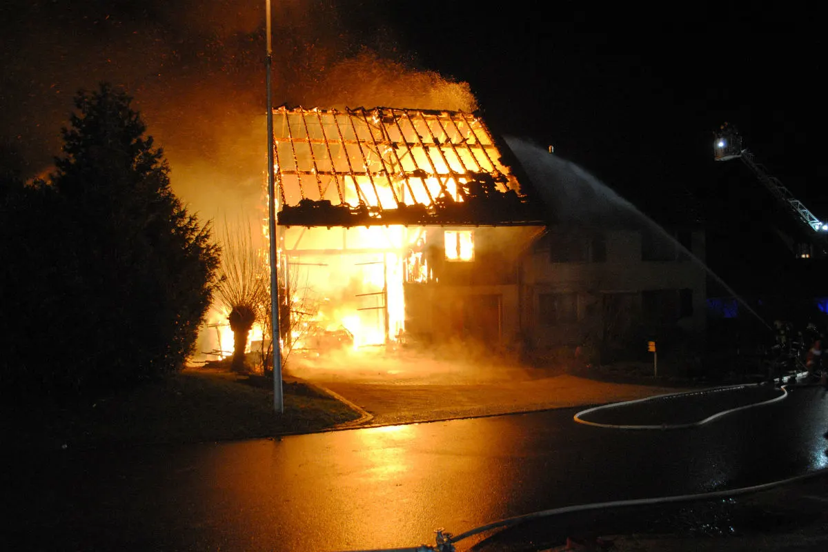 Büttenhardt SH - Brand eines Ökonomiegebäudes
