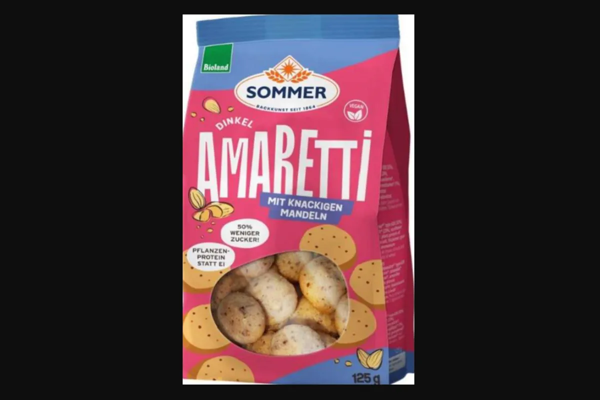 Sommer Dinkel Amaretti mit Mandeln werden zurückgerufen 