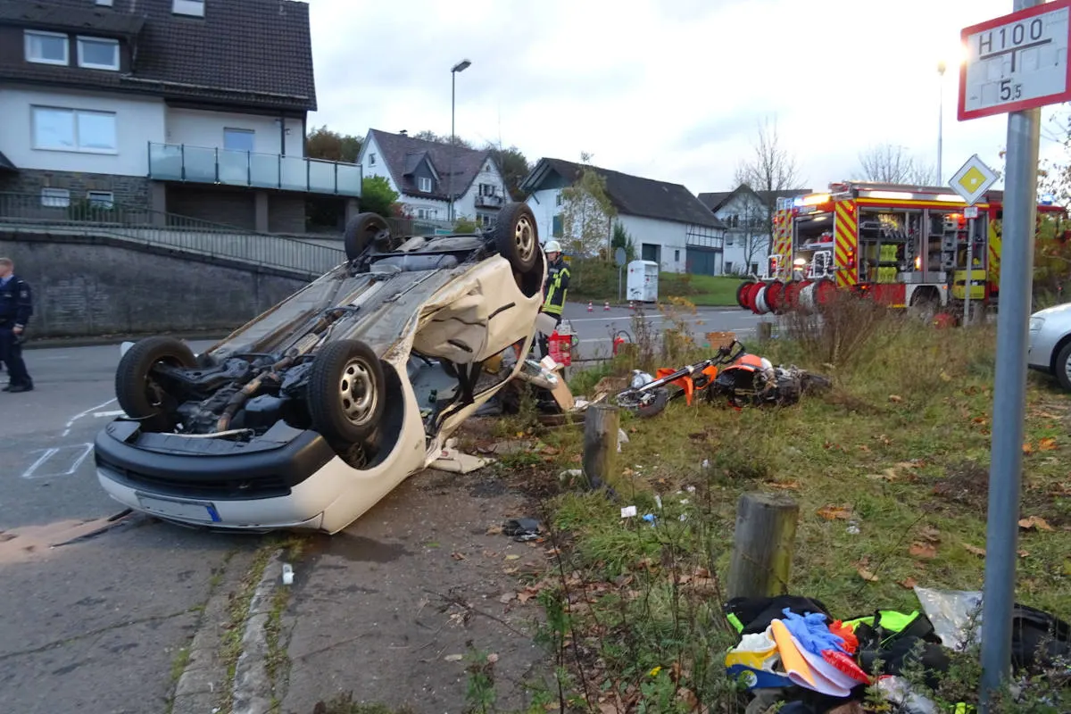 Unfall Drolshagen - Schwerer Verkehrsunfall mit Krad