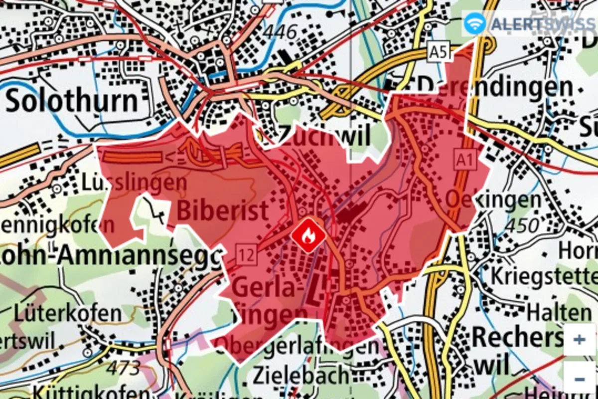 Biberist  SO – Brand in Batterie-Recyclingfirma