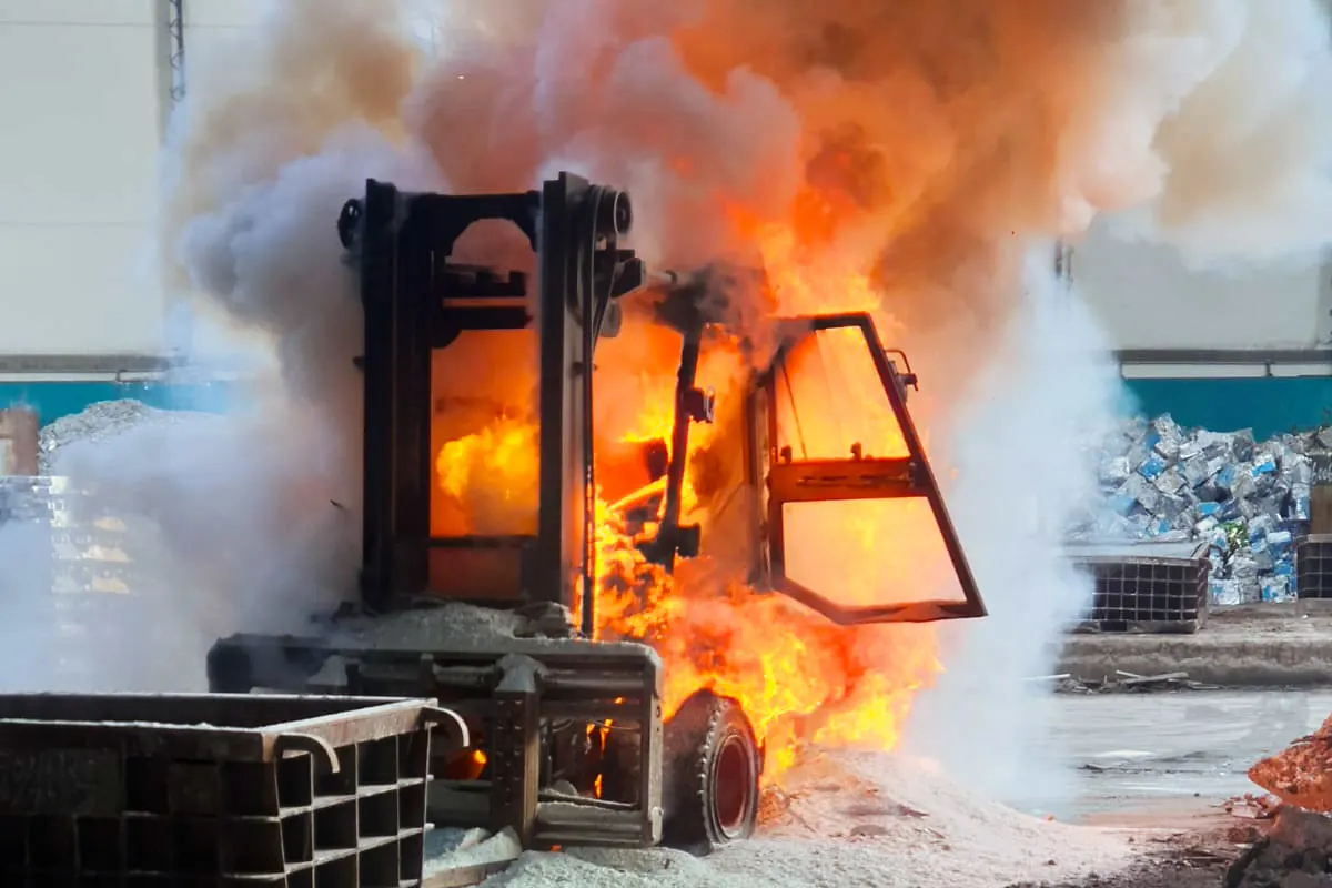 Stockach - Fahrzeugbrand auf Werksgelände