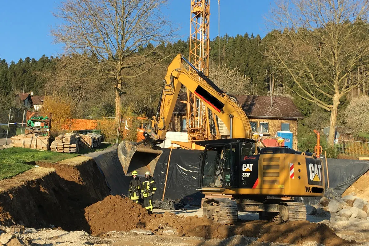 Nagold – Bagger beschädigt Gasleitung