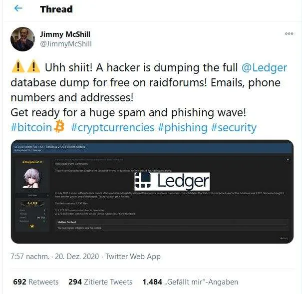 Bitcoin Ledger Leak - Rund 3000 Kunden in der Schweiz betroffen!