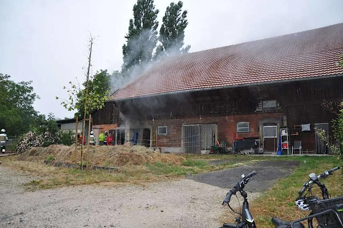 Oberdorf SO - Blitzeinschlag löst Brand in Geräteschuppen aus