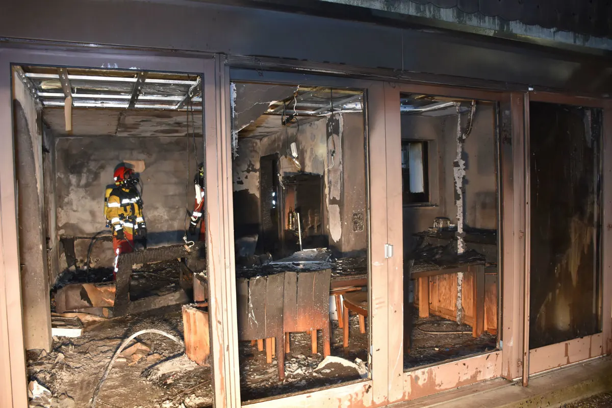 Davos Platz GR - Grosser Sachschaden bei Wohnzimmerbrand