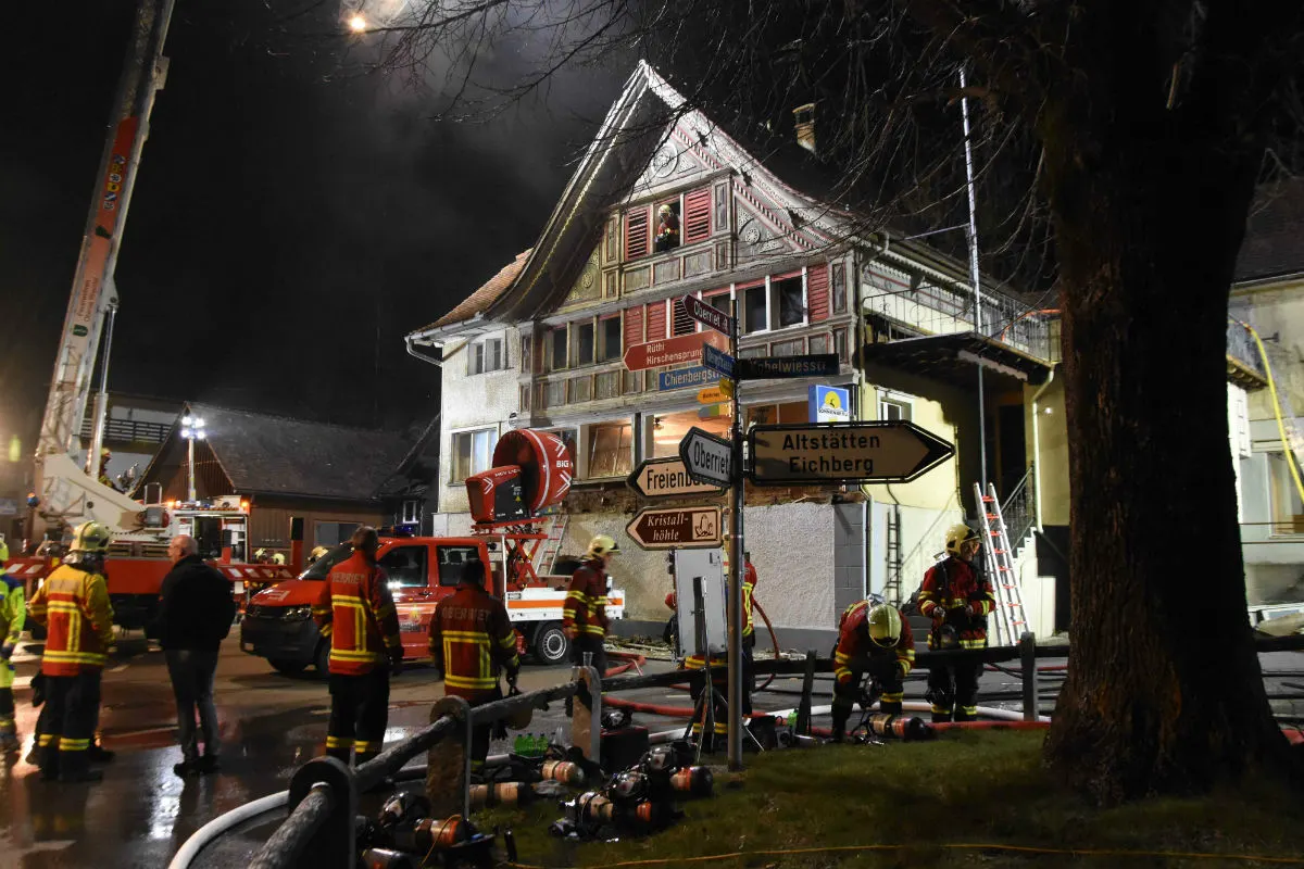 Oberriet SG - Brand in Restaurant