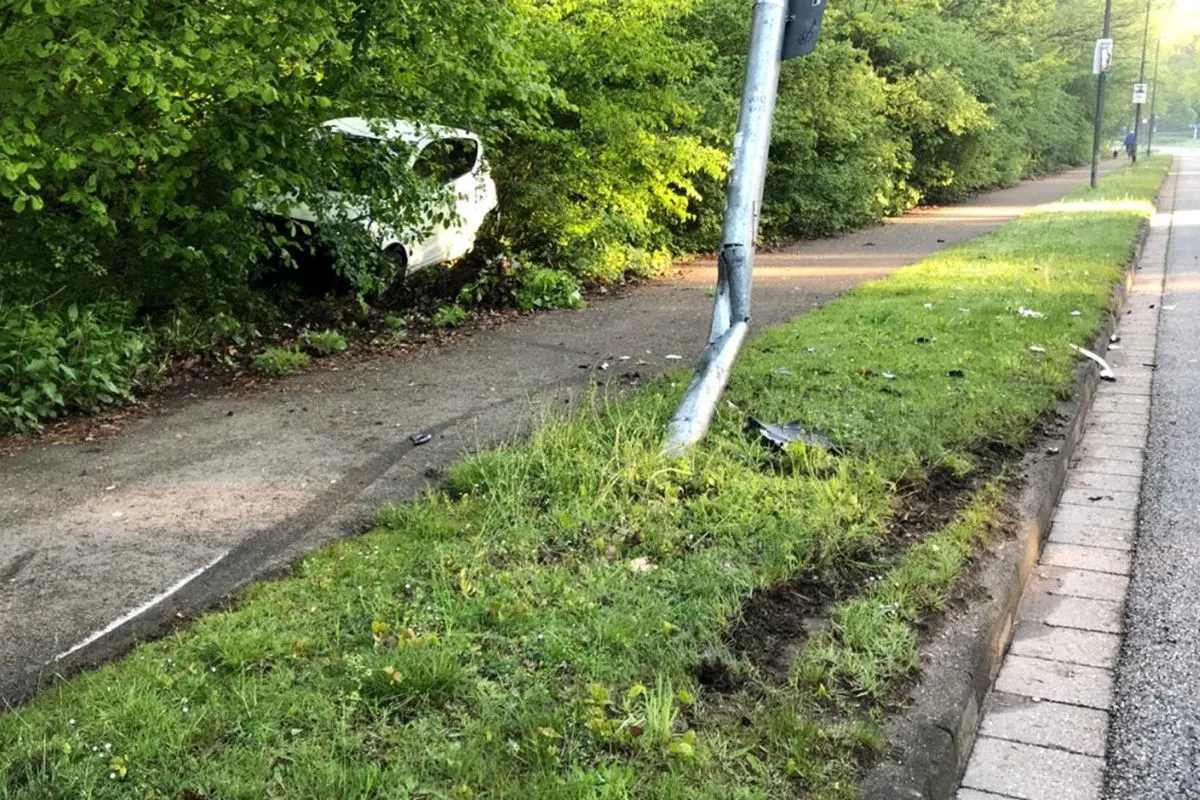 Hyundai im Gebüsch parkiert und abgehauen