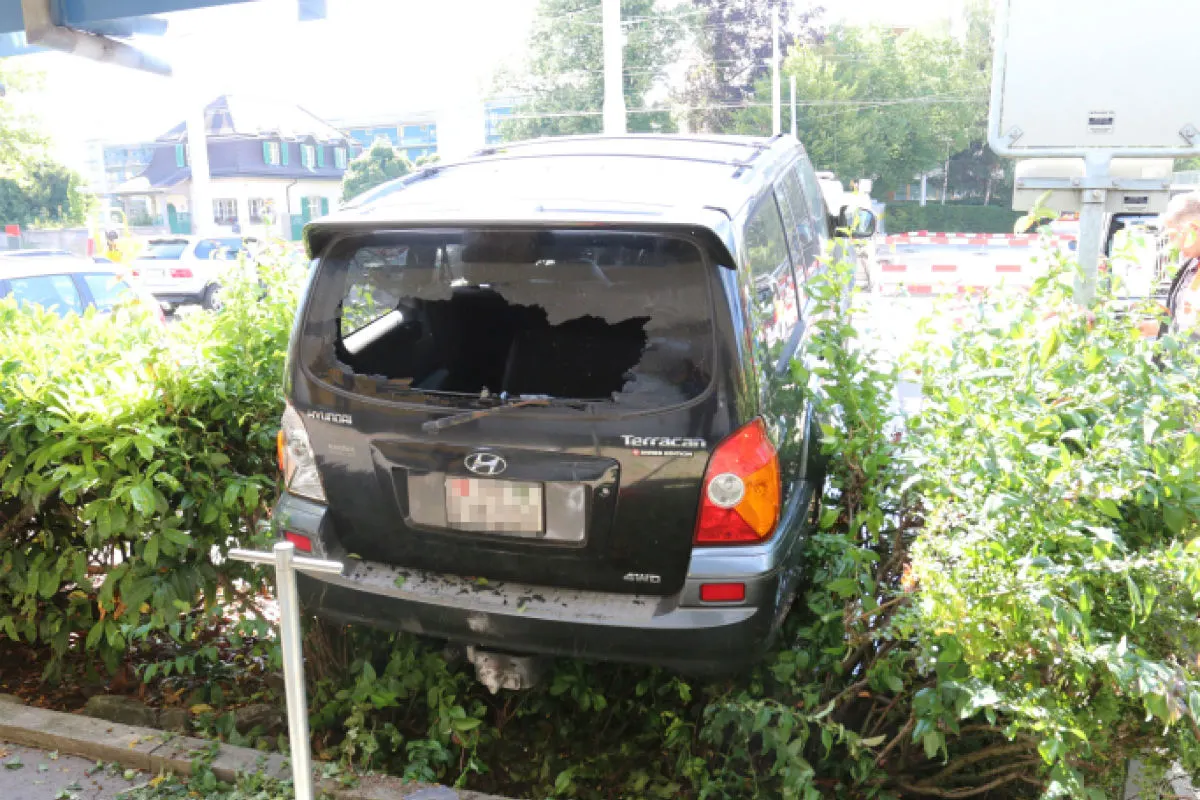 St. Gallen SG - Durch die Hecke gefahren