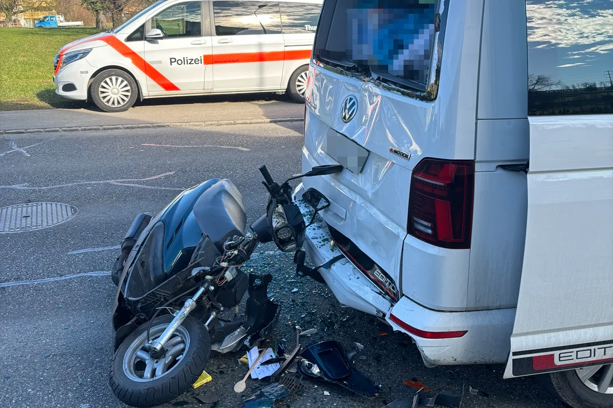 Amriswil TG – Jugendlicher bei Auffahrkollision verletzt