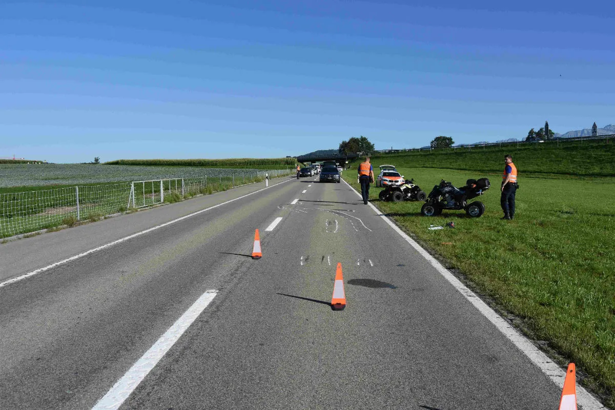 Gossau SG - Auffahrunfall zwischen Quads