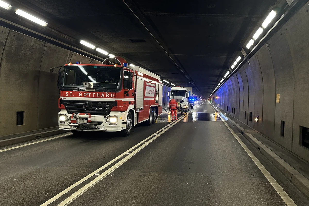 Andermatt UR – Gotthard-Strassentunnel wegen Fahrzeugbrand gesperrt