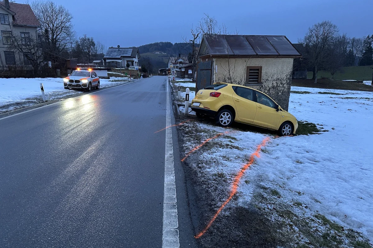 Reute AR – Junglenkerin mit Auto in Remise gekracht