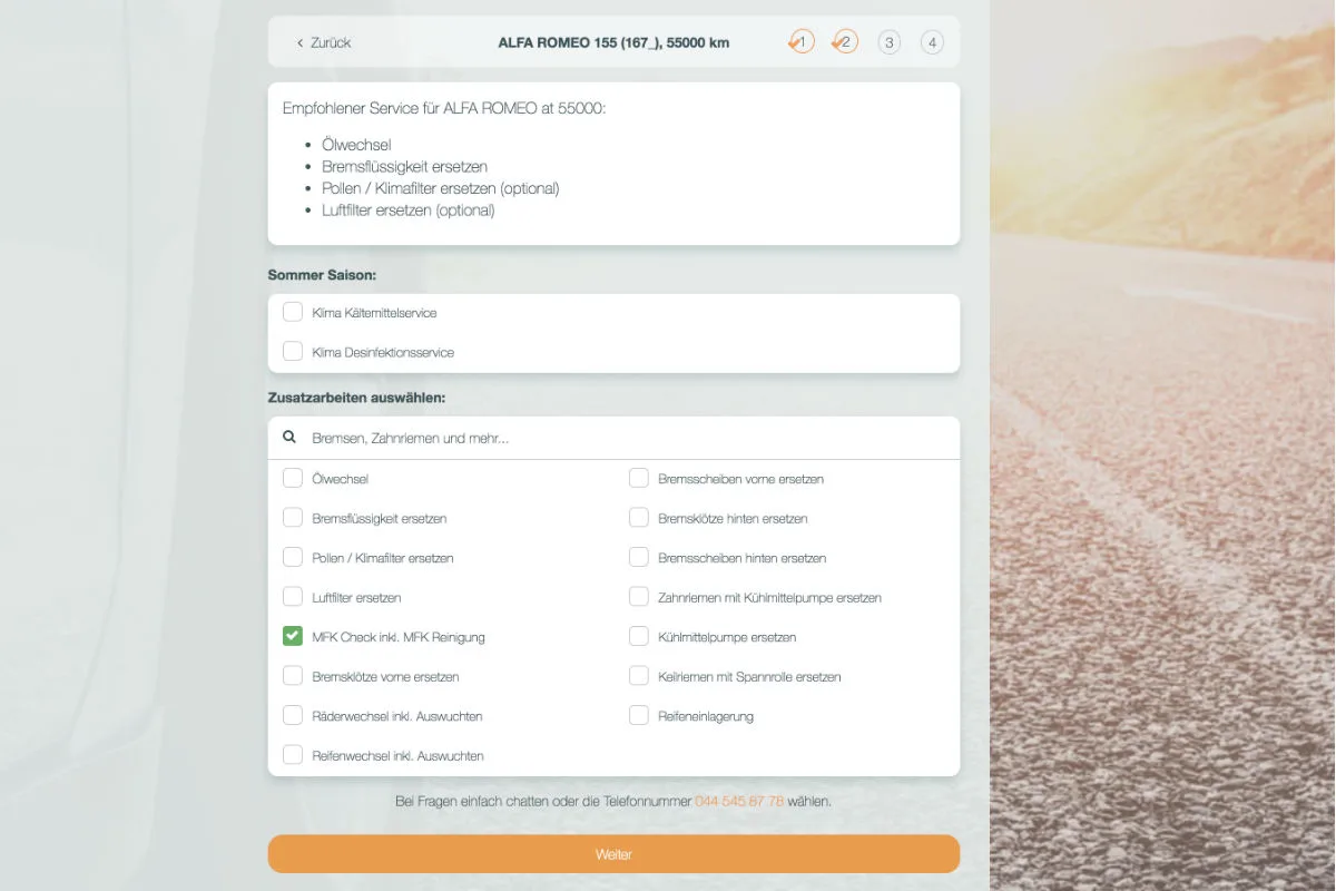 So einfach kann man heutzutage Autoservices per Mausklick buchen
