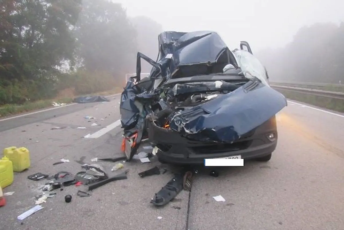 Heftiger Unfall auf der A61 bei Gensingen – Transporter fährt auf Sattelzug auf