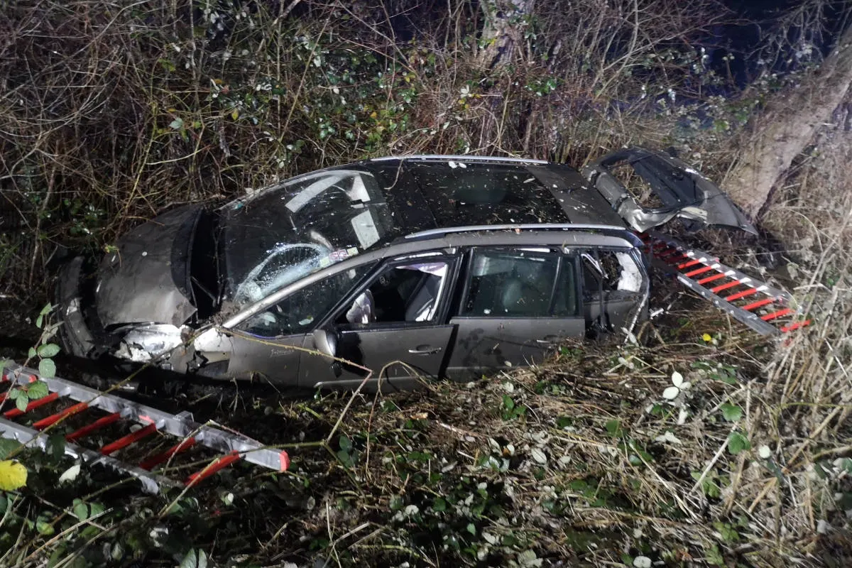 Unfall B271 Forst an der Weinstraße - Junge Familie verunfallt mit PKW