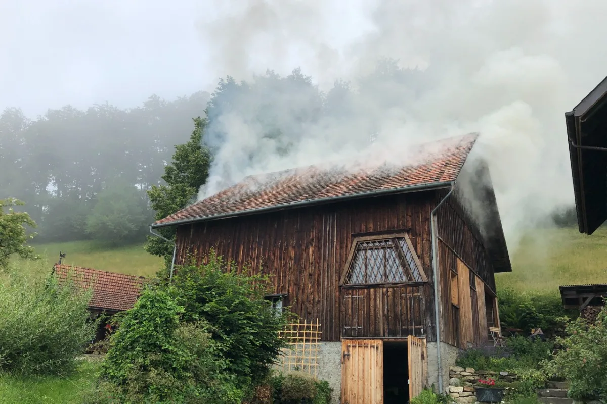 Lüchingen SG - Scheune in Brand geraten - Fahrlässigkeit steht im Vordergrund
