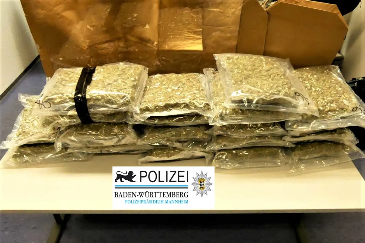 20 Kilogramm Marihuana in Hockenheim sichergestellt - Zwei Tatverdächtige in Haft 
