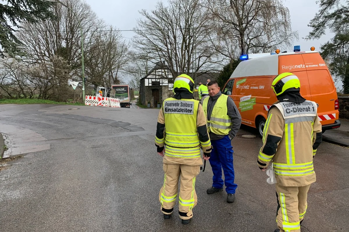 Stolberg - Gasleitung mit 7.5 bar beschädigt