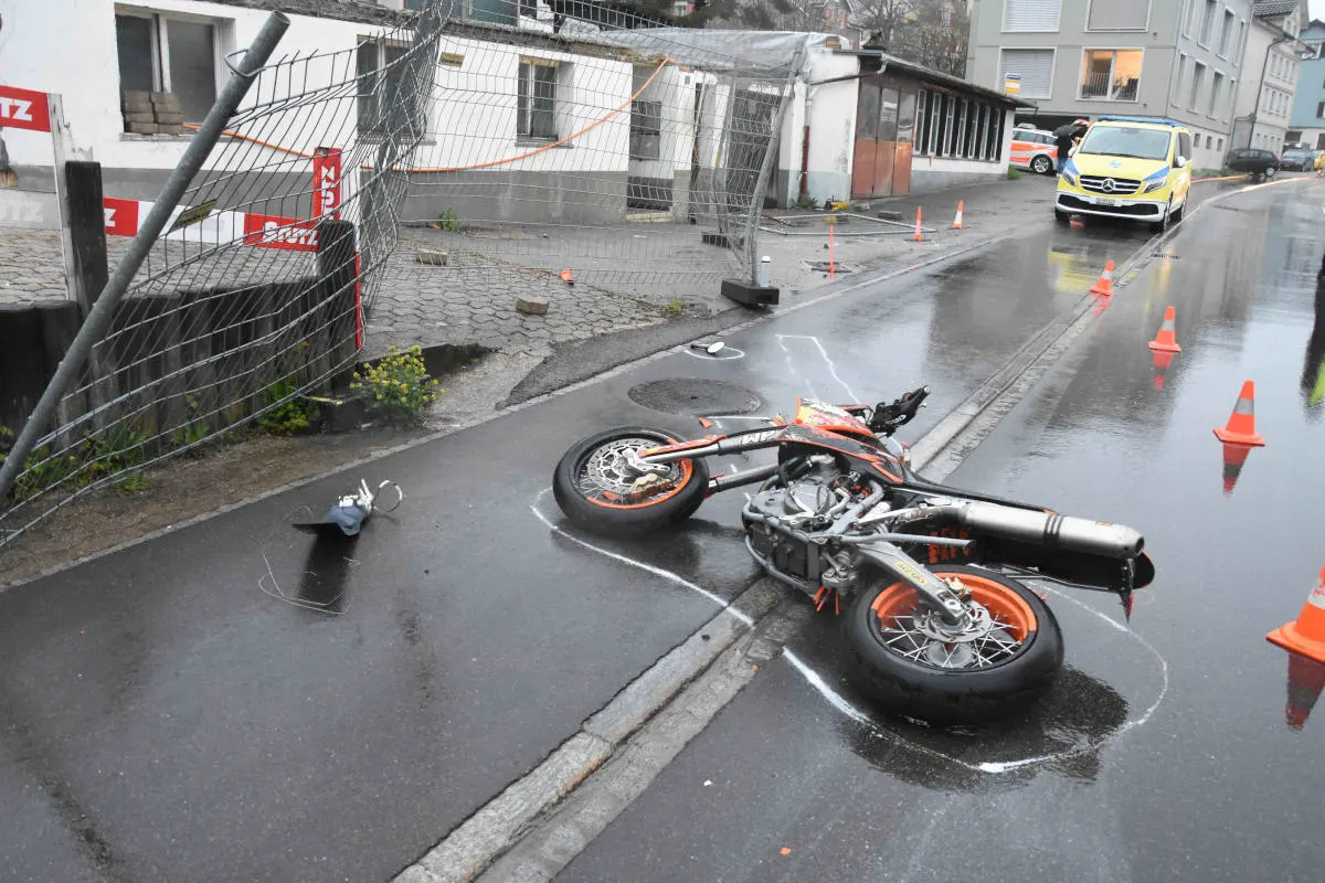 Degersheim SG – Nach Unfall mit Motorrad schwer verletzt