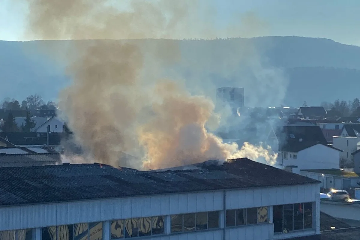 Therwil BL - Brandfall in Gewerberäumlichkeiten erfordert Feuerwehreinsatz