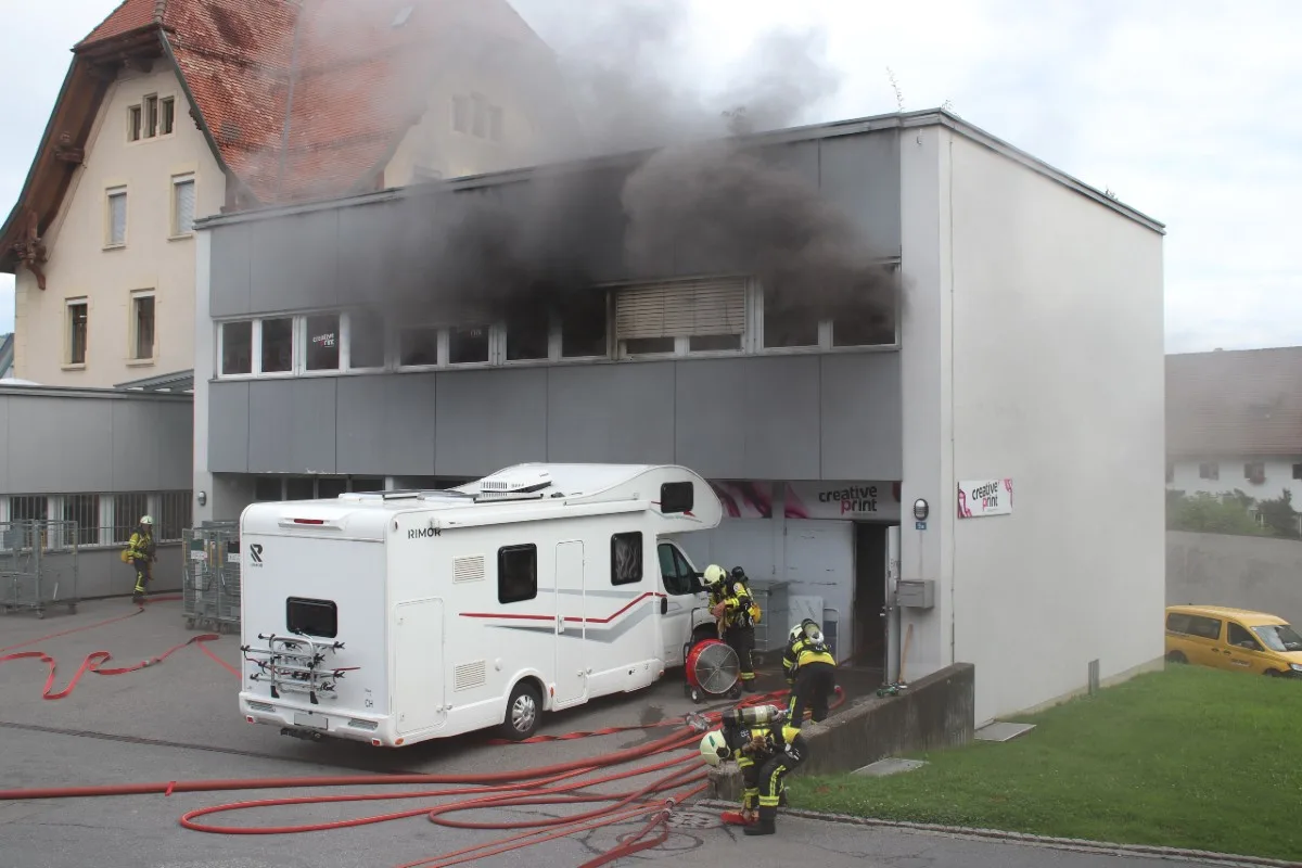 Appenzell / AI  - Brand in einem Gewerbebetrieb an der Poststrasse