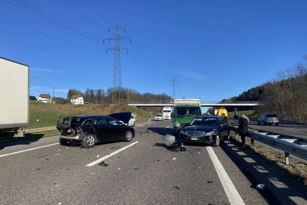 Zeugenaufruf Unfall Walterswil/A1 - Tiertransporter prallt in Mercedes