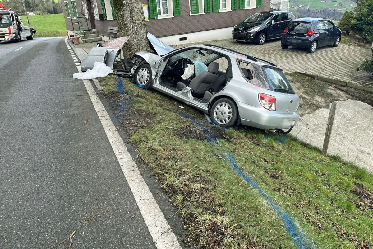 Schwarzenberg LU - 19-Jähriger bei Unfall im Auto eingeklemmt 