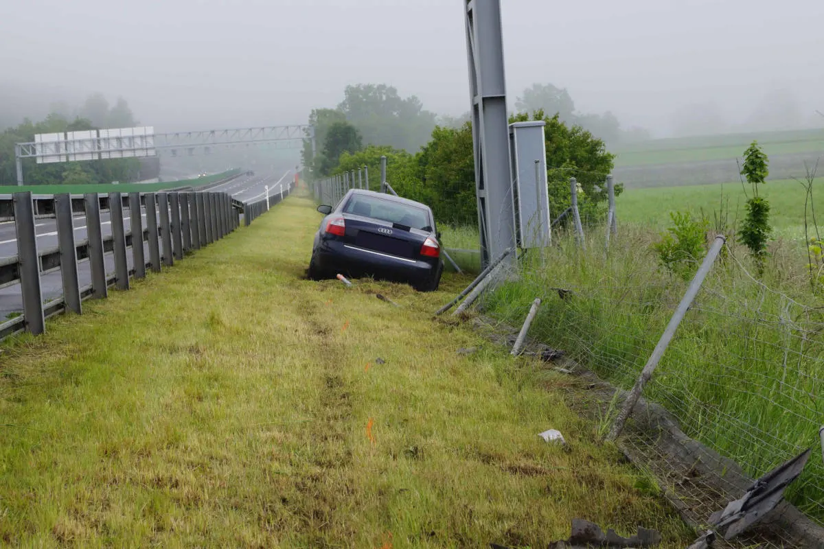Zug ZG - Selbstunfall endet in der Wiese