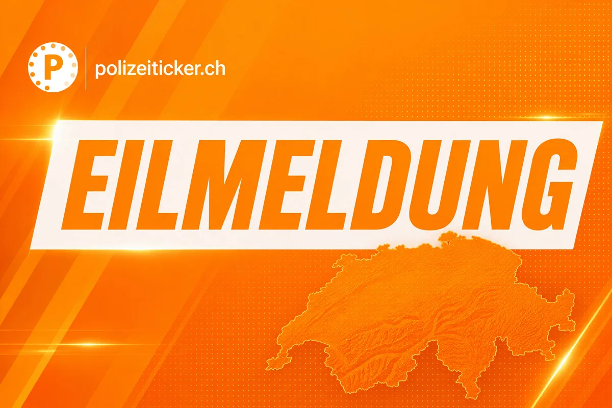 Eine orangefarbene Grafik zeigt den Text 'Eilmeldung' in Weiß auf einem orangefarbenen Hintergrund mit dem Umriss der Schweiz.