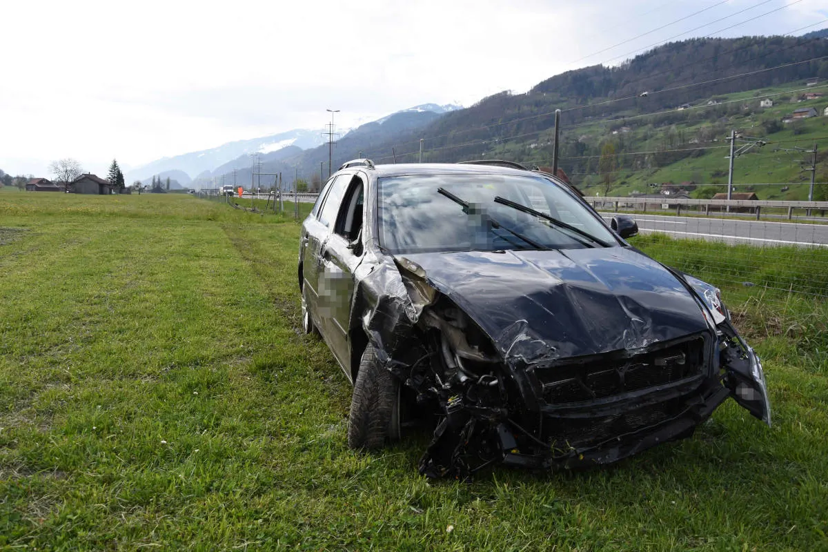 Flums Hochwiese SG – In Wildschutzzaun gefahren