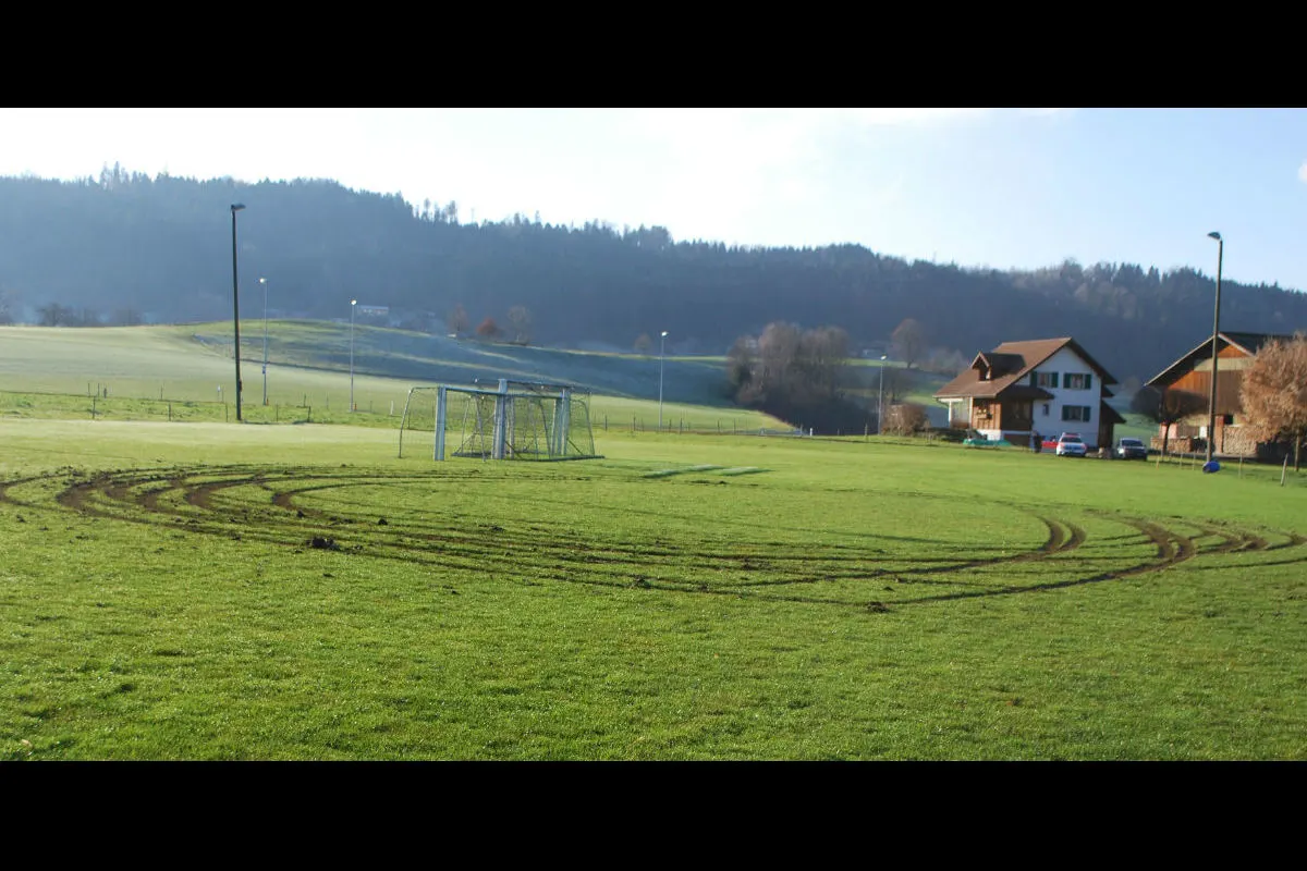 Grosswangen LU - Trainingsplatz und Wiese beschädigt - Zeugenaufruf