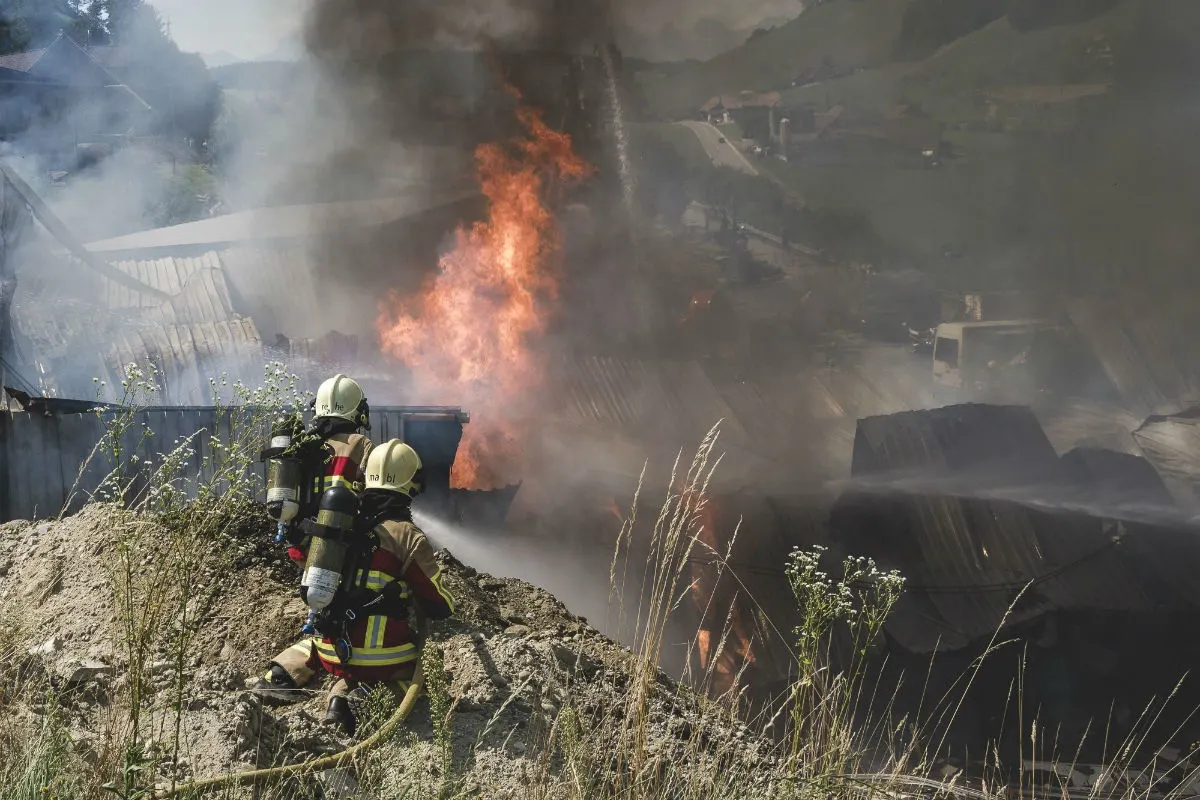 Bigenthal (Gemeinde Walkringen) BE - Brand nach Explosionen