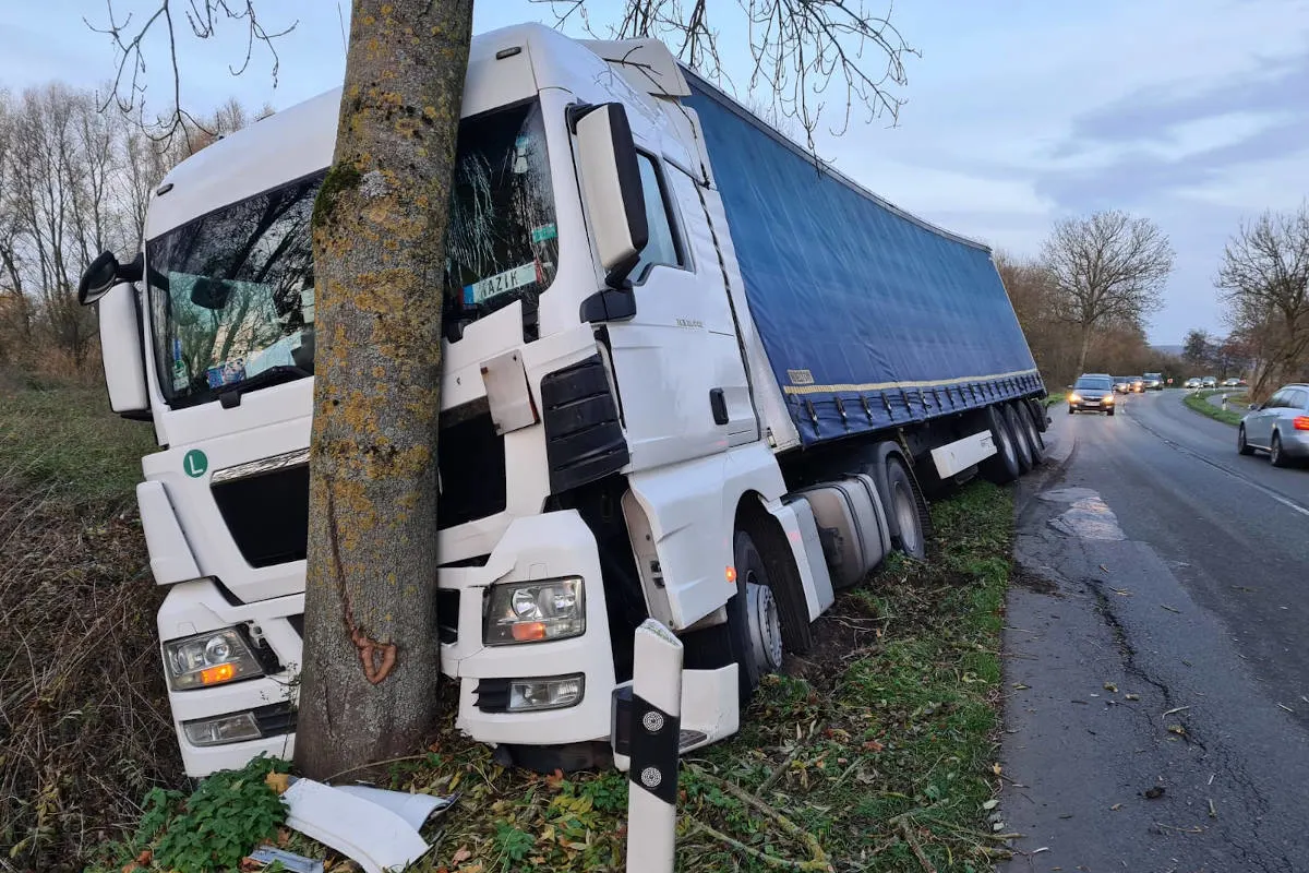 Unfall bei Stade – LKW-Fahrer im Alten Land muss ausweichen und prallt gegen Straßenbaum