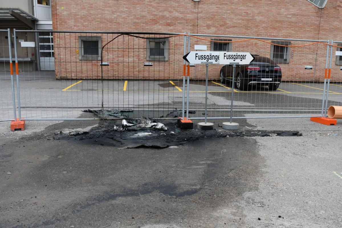 Herisau AR - Baustellen WC angezündet