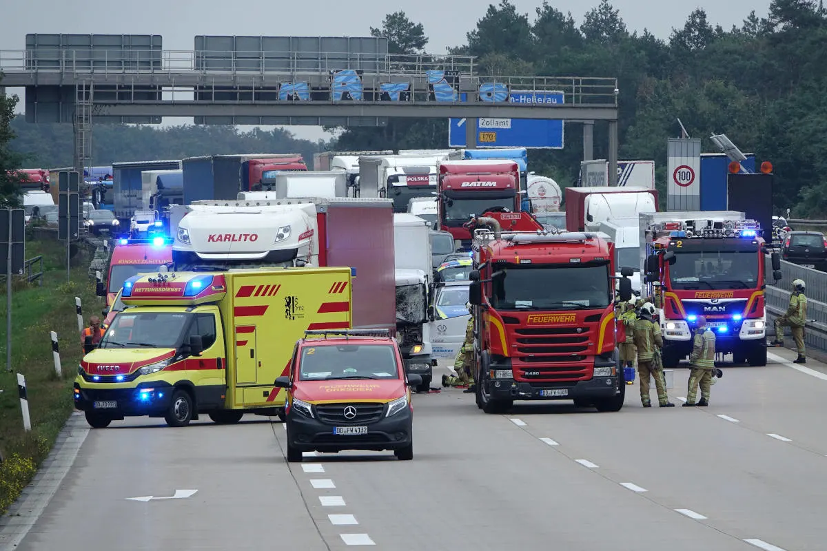 A4 Erfurt – Fahrer eines LKW wird bei Verkehrsunfall eingeklemmt