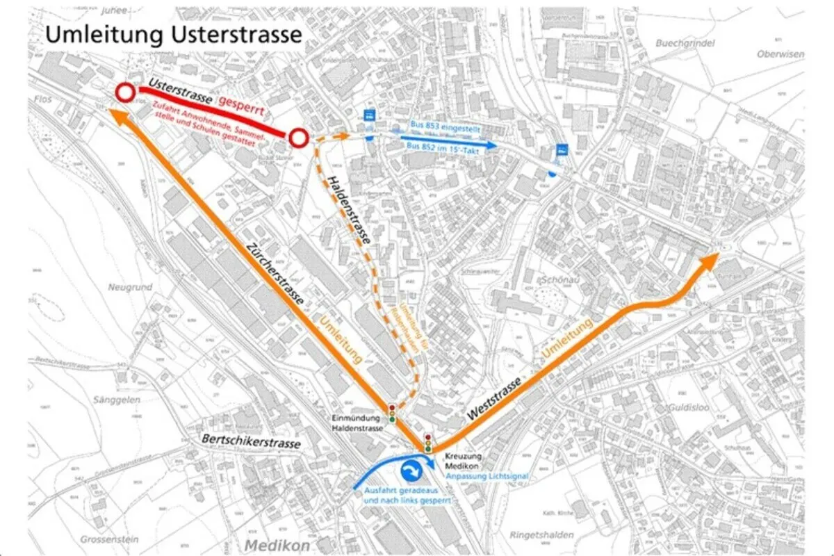 Usterstrasse bis Oktober 2024 gesperrt