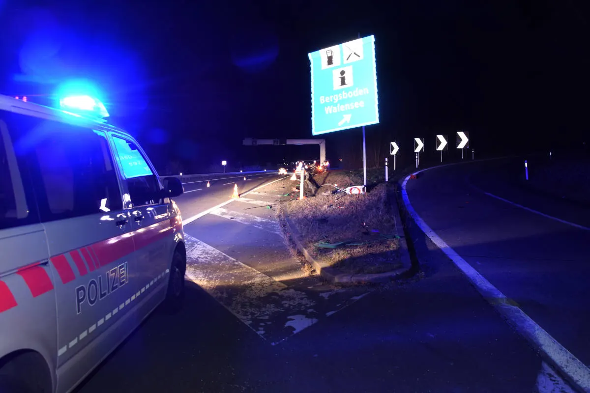 Unfall in Mols SG – Selbstunfall unter Alkoholeinfluss