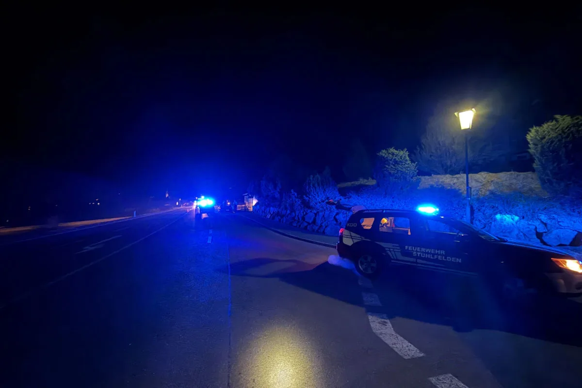 Stuhlfelden – Unfall wegen Dachs auf Fahrbahn