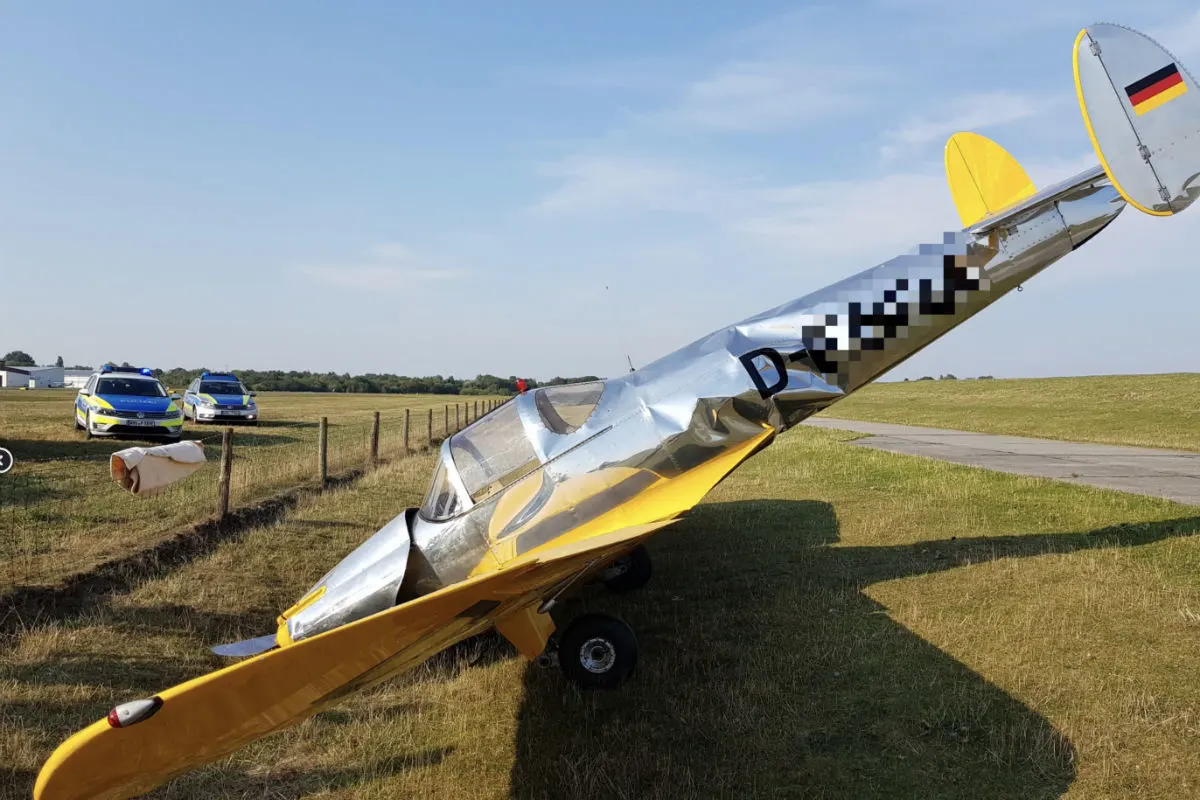 Wilhelmshaven - Flugzeugabsturz nach Motoraussetzer in Mariensiel mit glimpflichen Ausgang