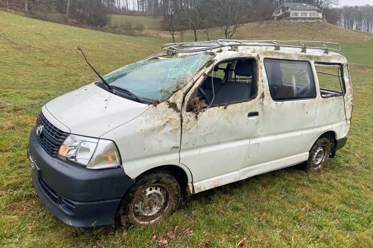 Reiden LU – Lieferwagen kam von der Strasse ab 