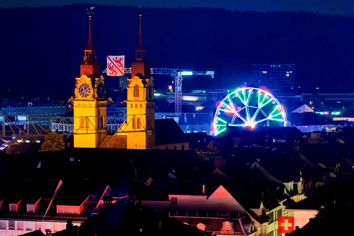Winterthur beim Albanifest aus der Luft.